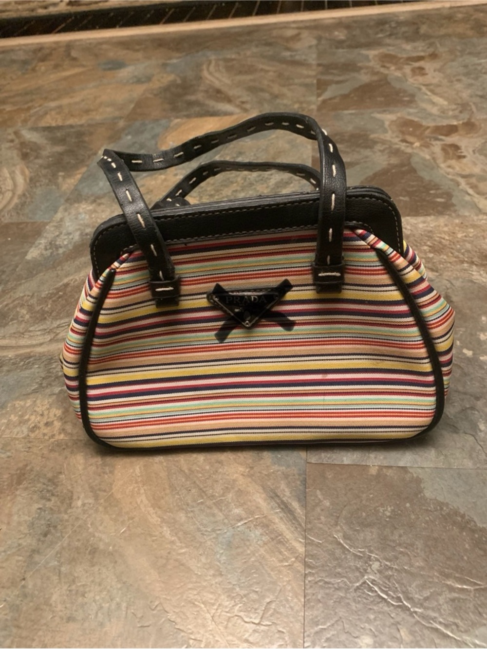 Multicolored striped bag